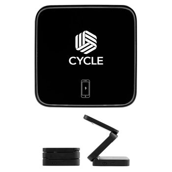 Recycled 3-in-1 Foldable Wireless Qi Charging Hub 20W - Type-C - Personalization Available from Positive Promotions