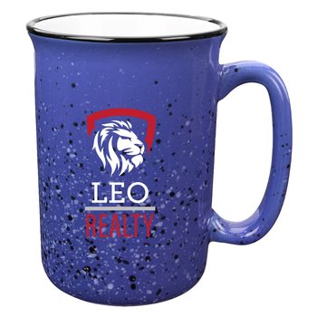 Tall Granite Speckle Stainless Steel Campfire Mug 14 oz. - Full Color - Personalization Available from Positive Promotions