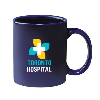 Two Tone Stoneware Mug with C-Handle 11 oz. -  Full Color - Personalization Available from Positive Promotions