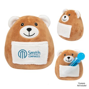 Cuddle Plush Bear With Pouch Pocket - One-Color Personalization Available from Positive Promotions