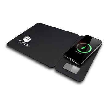 Mouse Pad With Detachable Magnetic Wireless Qi Charging Pad 15W - One-Color Personalization Available from Positive Promotions