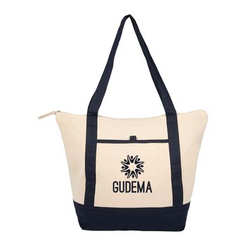 Dockside Eco 8-oz. Organic Cotton Zippered Tote Bag - One-Color Personalization Available from Positive Promotions