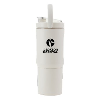 2-in-1 IPX6 Waterproof Plastic Portable Mixing Blender & Tumbler 20 oz. - One-Color Personalization Available from Positive Promotions