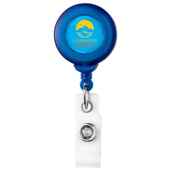 Round Translucent No-Twist Badge Reel with Nylon Cord - 34