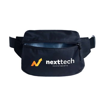 Recycled RPET Belt Bag Fanny Pack with Interior Mesh Organization Pockets & Adjustable Strap from Positive Promotions