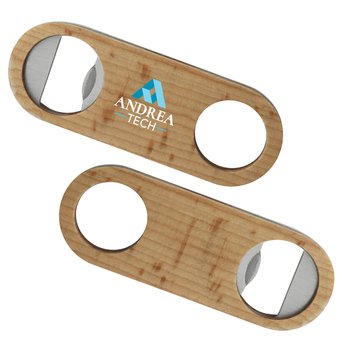 Wood & Metal Paddle Bottle Opener - Full Color - Personalization Available from Positive Promotions