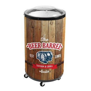 Sasquatch Rolling Cooler with Pivoting Wheels & Hinged Clear Lid - 56-Can -Personalization Available from Positive Promotions