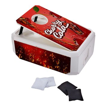 Cooler with Removable Cornhole Game, Bean bags, & Drink Holders - 40-Can Full?Color from Positive Promotions