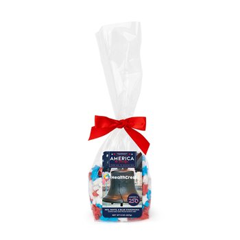 Patriotic America 250 USA Milk Chocolate Red, White, & Blue Starzmania Dextrose Candies 8 oz. - Full-Color Personalization Available from Positive Promotions