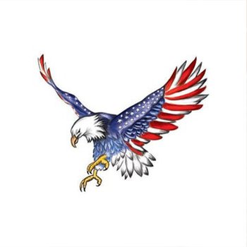 Patriotic America 250 USA Bald Eagle Temporary Tattoos 3.5