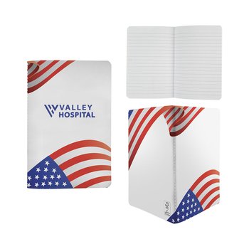 Made in USA Patriotic American Flag Sewn Paper Notebook 4