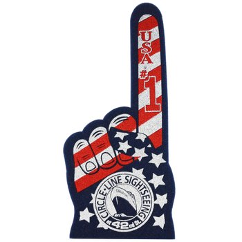 Patriotic USA #1 American Flag Foam Hand Finger 18