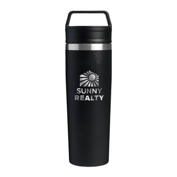 Stanley® Recycled Stainless-Steel Cafe-to-Go Leakproof Travel Mug Tumbler 20 oz. - Laser-Engraved Personalization Available from Positive Promotions
