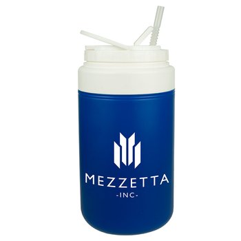 Double Wall Plastic Cooler Jug 64 oz. With Straw - One-Color Personalization Available from Positive Promotions