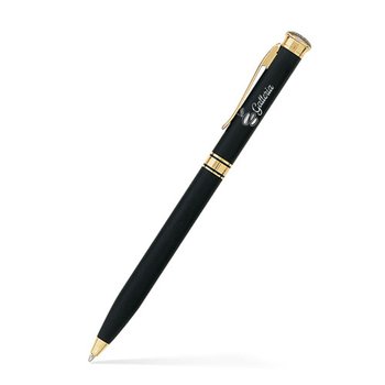 Premium Solid Brass Ballpoint Twist Top Metal Pen Black - Laser - Personalization Available from Positive Promotions