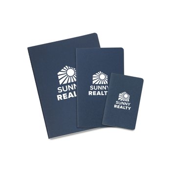 Moleskine Cahier Ruled Pocket Journal, Ruled Large Journal, Ruled X-Large Journal, and GO Pen in from Positive Promotions