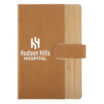 Bonded Leather Journal with Bamboo Edge - Personalization Available from Positive Promotions