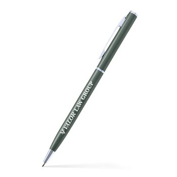 Slim Twist Metal Pen - Silver - Personalization Available from Positive Promotions