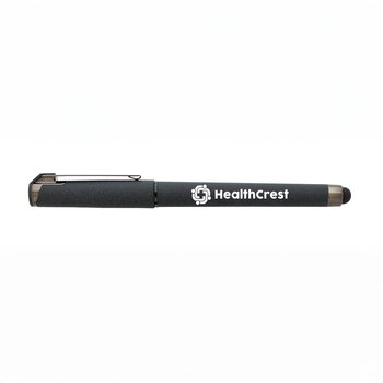 Good Value Cali Gunmetal Suede rABS Stylus Pen - One-Color Personalization Available from Positive Promotions