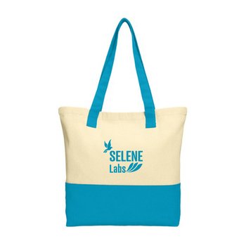 Port Authority® Colorblock Cotton Tote - Full-Color Personalization Available from Positive Promotions