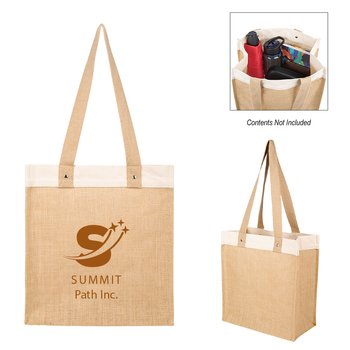 Stephen 12-oz. Recycled Cotton & Jute Tote Bag - One-Color Personalization Available from Positive Promotions