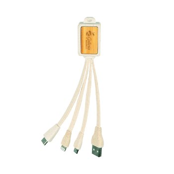 Bamboo Universal Charging Cable - Personalization Available from Positive Promotions