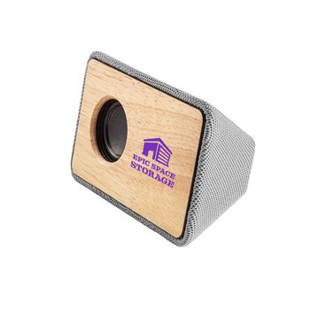 Wood & Fabric Bluetooth® Speaker - One-Color Personalization Available from Positive Promotions