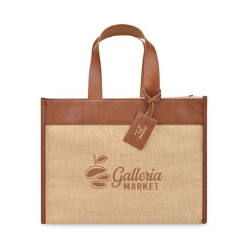 Out of the Woods® Jute Trim Box Tote - One-Color Personalization Available from Positive Promotions