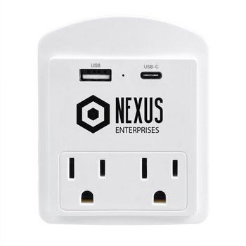 Multi-Plug Outlet Splitter - One-Color Personalization Available from Positive Promotions