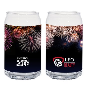 Official America250 Patriotic Beer Ale Glass Can 16 oz. - Full-Color Personalization Available from Positive Promotions