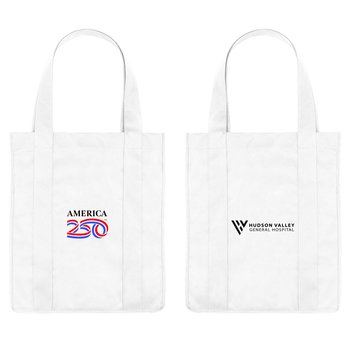 Official America250 Patriotic Non-Woven Shopper Tote Bag - One-Color Personalization Available from Positive Promotions