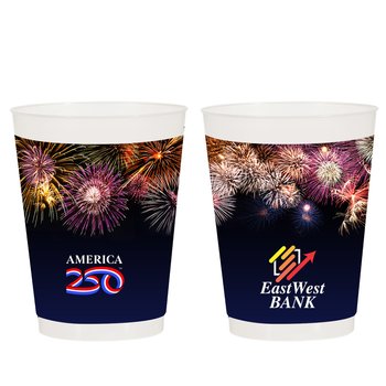 Official America250 Patriotic Frost Flex Stadium Cup 16 oz. - Full-Color Personalization Available from Positive Promotions