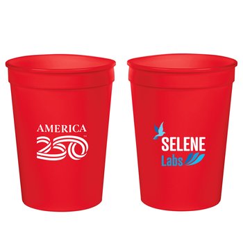 Official America250 Patriotic Solid Color Stadium Cup 12 oz. - One-Color Personalization Available from Positive Promotions