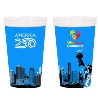 Official America250 Patriotic Liberty Stadium Cup 12 oz. - Full-Color Personalization Available from Positive Promotions