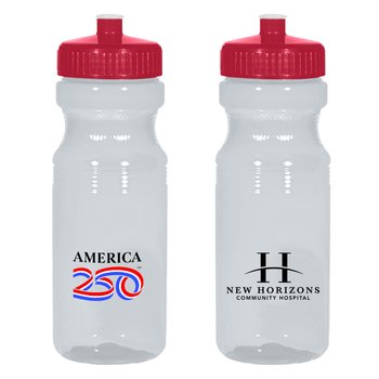 Official America250 Patriotic Poly-Clear Fitness Bottle 24 oz. - One-Color Personalization Available from Positive Promotions