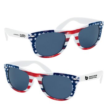 Official America250 Patriotic American Flag Sunglasses - One-Color Personalization Available from Positive Promotions