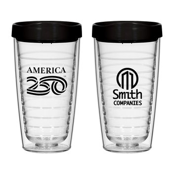 Official America250 Plastic Double Wall Tumbler 16 oz. - Personalization Available from Positive Promotions