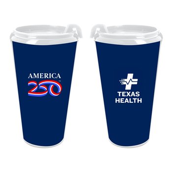 Official America250 USA Made Patriotic Reusable Coffee Cup Mug 16 Oz. - Personalization Availa from Positive Promotions