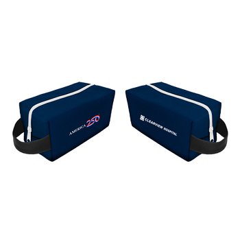 Official America250 Patriotic Recycled rPET Dopp Kit Toiletry Bag - Personalization Available from Positive Promotions