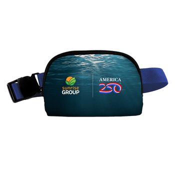 Official America250 USA Made Patriotic Recycled RPET Fanny Pack - Personalization Available from Positive Promotions