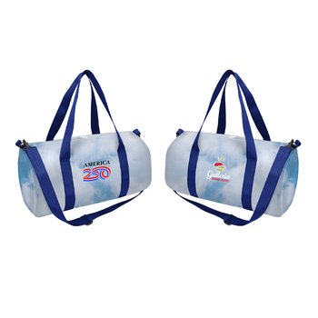 Official America250?USA Made Recycled Patriotic Clouds Duffel Bag - Personalization Available from Positive Promotions