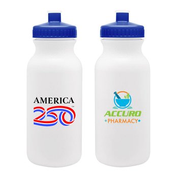 Official America250USA Made Patriotic Plastic Bike Bottle 20 oz. - White with Full Color from Positive Promotions