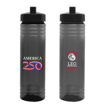 Official America250USA Made Patriotic Plastic Water Bottle 24 oz. - Smoke with Full Color from Positive Promotions