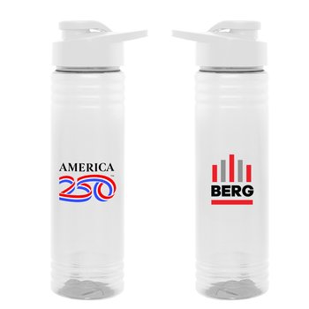 Official America250USA Made Patriotic Plastic Water Bottle 24 oz. - Clear with Full Color from Positive Promotions