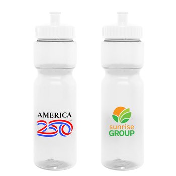 Official America250USA Made Patriotic Plastic Bottle 28 oz. - Clear with Full Color from Positive Promotions