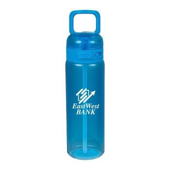 Recycled Plastic Spill-Resistant Secure Water Bottle with Flip-Top Spout 27 oz. - Personalization from Positive Promotions