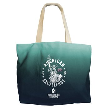 Patriotic American Excellence America250 Ombre Tote Bag - One-Color Personalization Available from Positive Promotions