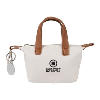 Lily Recycled Tiny Twill Tote Bag Charm with Keyring Hook - Personalization Available from Positive Promotions