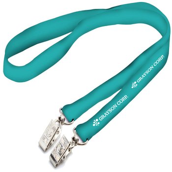 USA Made Polyester Double Ended Lanyard with Dual Clips 3/4