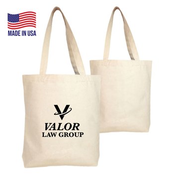 USA Made 10-oz. Natural Cotton Canvas Tote Bag - One-Color Personalization Available from Positive Promotions